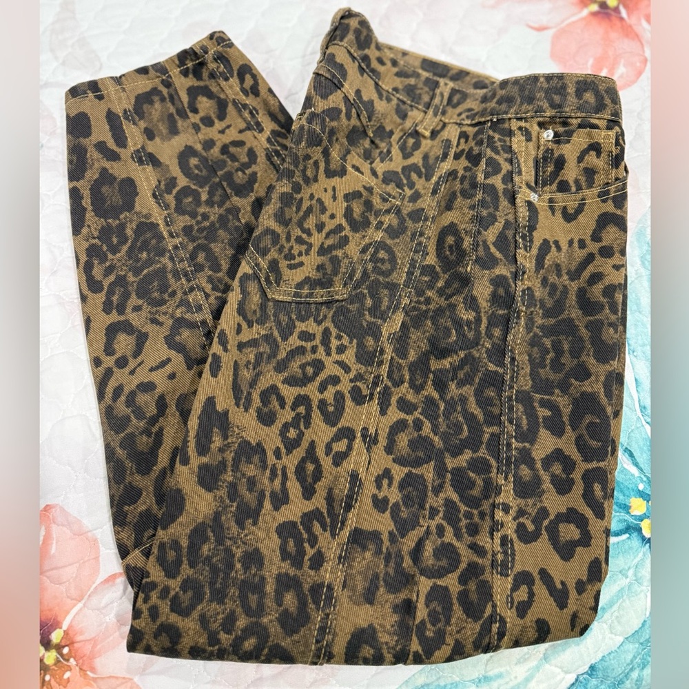 Leopard Print Boyfriend Jeans